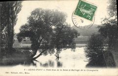 VINTAGE POSTCARD the Seine Port Small arm of the Seine and Barrage of Citanguette