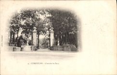 POSTAL Compiegne de la VENDIMIA la entrada del parque