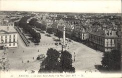 VINTAGE POSTCARD Nantes the Holy Course Andre and the Place Louis XVI