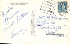 CPM Bagnoles De L'orne Hotel des Thermes Automobile Traction