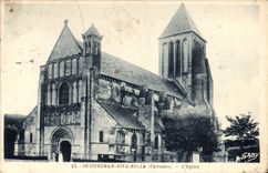 VINTAGE POSTCARD Ouistreram Riva Bleated the Church