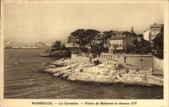 CPA Marseille La Corniche Pointe de Malarme et Chateau d'If