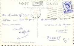 MODERN CARD Houses Off Parliament and Westminster London Bridge