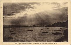 VINTAGE POSTCARD Arcachon the Rising of the Day On the Basin
