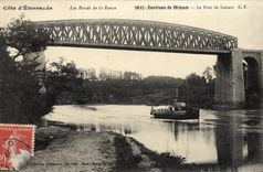 VINTAGE POSTCARD Surroundings of Dinan the Bridge of Lessart Boat