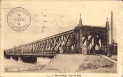 Puente de Estrasburgo de la POSTAL de la VENDIMIA del Rin