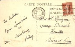 Puente de Estrasburgo de la POSTAL de la VENDIMIA del Rin