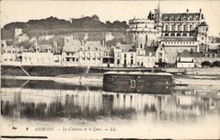 VINTAGE POSTCARD Amboise the Castle and the Quay