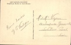 Tormenta de la POSTAL de la VENDIMIA Sables d'Olonne con la roca del Saint Nicolas