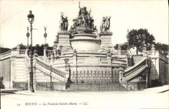 VINTAGE POSTCARD Rouen the Fountain Sainte Marie