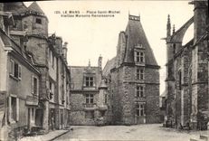VINTAGE POSTCARD Mans Places Saint Michel Old women Renaissance houses
