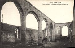 CPA Penmarch Interieur des Ruines de L'Eglise de Kerity