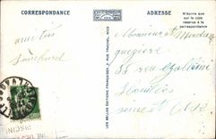 POSTAL Deauville de la VENDIMIA el interior florecido de la playa de los nuevos baños el atrio