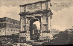 POSTAL Roma Arco di Tito Idiot de la VENDIMIA él Colosseo