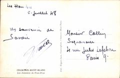 Los gemelos de Chamonix Mont Blanc de la POSTAL de la VENDIMIA de Praz planean