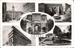 CPM Orange Place de l'hotel de ville Theatre romain Theatre antique Jardin public 