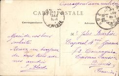 VINTAGE POSTCARD Street the Town hall and the Old people's home