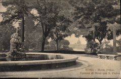La POSTAL Roma de la VENDIMIA monta a idiota S Pedro de Pincio Fontana di Mose
