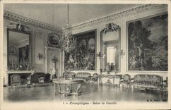 Sala de estar de Compiegne de la POSTAL de la VENDIMIA de la familia