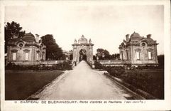 VINTAGE POSTCARD Castle De Blerancourt Main door and houses