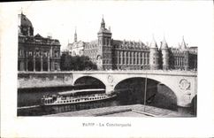 CPA Paris La Conciergerie Bateau Peniche