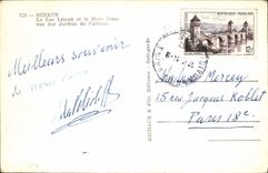 CPM Geneve Le Lac Leman Et Le Mont Blanc vu des jardins de l'Ariana