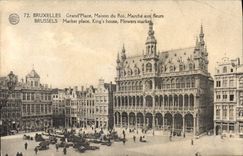 VINTAGE POSTCARD Brussels Grand Places House Of King Marche at the flowers