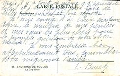VINTAGE POSTCARD Surroundings Of Toulon the Brown Cape