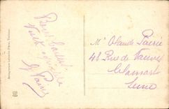 POSTAL Pau de la VENDIMIA el puente de la manera de gusano el castillo y los hoteles