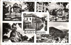 VINTAGE POSTCARD Chatel Guyon Chazeron Tournoel Places Brosson the park