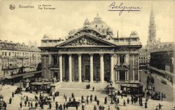 VINTAGE POSTCARD Brussels the Stock Exchange