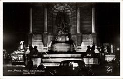 CPA Paris Place Saint Michel Vue De Nuit