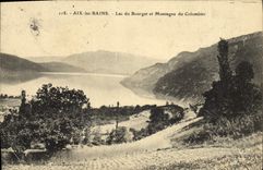 VINTAGE POSTCARD Aix Les Bains Lake Of Le Bourget And Montagne Of the Dovecote