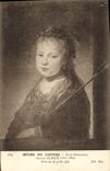 VINTAGE POSTCARD Museum Of Louvre Dutch School Govert Flinck Portrait of little girl