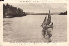 VINTAGE POSTCARD In Morvan Lake Of Settions Walk in the boat Boat