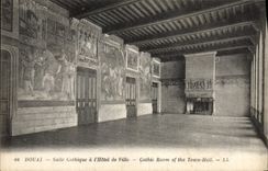 VINTAGE POSTCARD Douai Gothic Room AD INTERIM 'Town hall