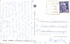 CPM Amiens La Cathedrale Et Le Marche Sur I'Eau