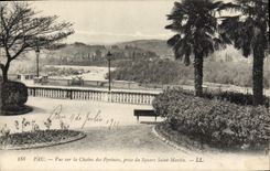 POSTAL Pau de la VENDIMIA vista en la cadena de Pyrenes tomada del jardín público santo Martin