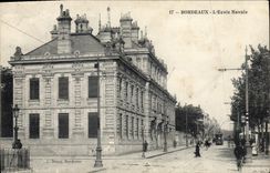 Burdeos de la POSTAL de la VENDIMIA la tranvía naval de la universidad