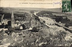 CPA Auxerre Vue Generale Prise Des Tours De La Cathedrale