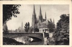 Iglesia y Cathedrale de Estrasburgo San Pablo de la POSTAL de la VENDIMIA