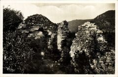 VINTAGE POSTCARD Chateauneuf Les Bains Ruins De I' Eglise St Cyr Under Chateauneuf