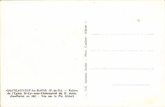 VINTAGE POSTCARD Chateauneuf Les Bains Ruins De I' Eglise St Cyr Under Chateauneuf