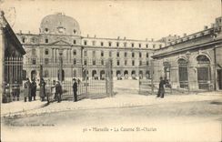 CPA Marseille La Caserne St Charles Militaria