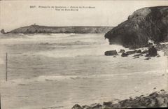 VINTAGE POSTCARD Presquile De Quiberon Top of White Port Sight of Port Barred