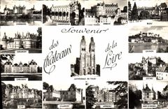 CPM Souvenir Chateaux De La Loire Chambord Chenonceaux Amboise 