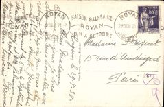 VINTAGE POSTCARD Royan New gardens of the casino