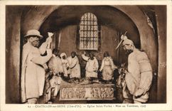 VINTAGE POSTCARD Chatillon On the Seine Church Vorles Saint Put At the Tomb