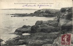 VINTAGE POSTCARD Beach of Saint Georges de Dionne Rocks of Vallieres