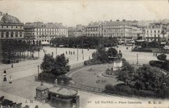VINTAGE POSTCARD Le Havre Places Gambetta